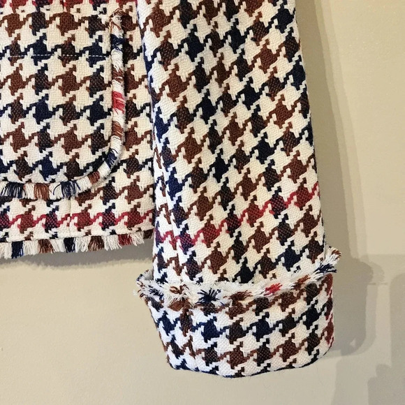Brooks Brothers Red Fleece Tweed Houndstooth Wool Blended Women's Jacket Size 12 - Picture 11 of 14